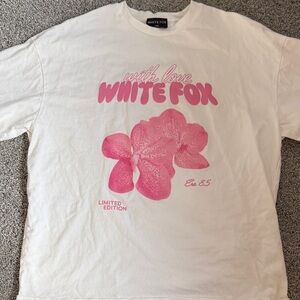 White Fox Pink Graphic T-Shirt